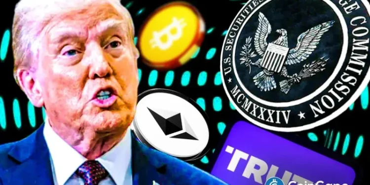 Trump’s Truth Social Files For Bitcoin, Ethereum, Cronos Crypto ETFs Amid Institutional Outflows